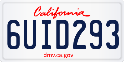 CA license plate 6UID293