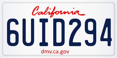 CA license plate 6UID294