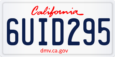 CA license plate 6UID295