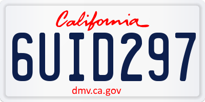 CA license plate 6UID297