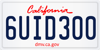 CA license plate 6UID300