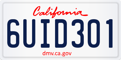CA license plate 6UID301
