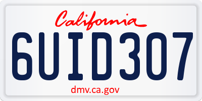 CA license plate 6UID307