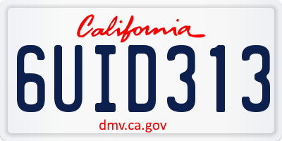 CA license plate 6UID313