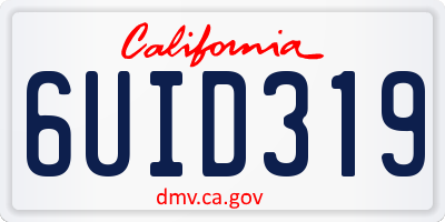 CA license plate 6UID319