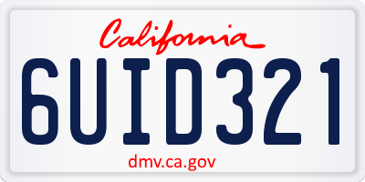 CA license plate 6UID321