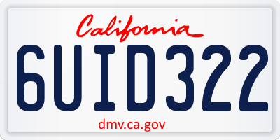 CA license plate 6UID322