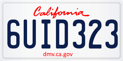 CA license plate 6UID323