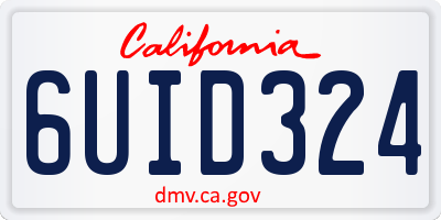 CA license plate 6UID324