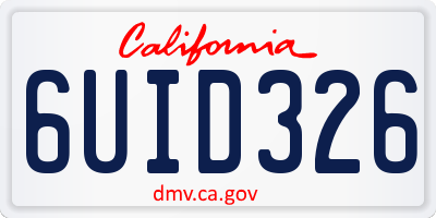 CA license plate 6UID326