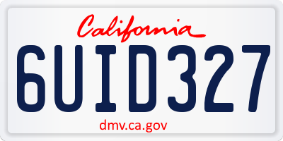 CA license plate 6UID327