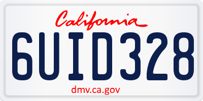 CA license plate 6UID328