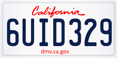 CA license plate 6UID329