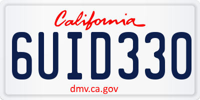 CA license plate 6UID330
