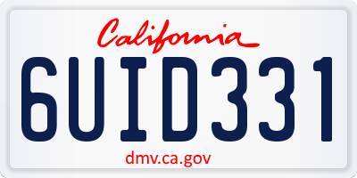 CA license plate 6UID331