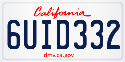 CA license plate 6UID332