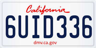 CA license plate 6UID336