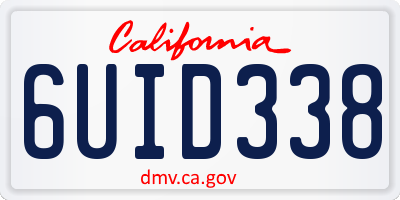 CA license plate 6UID338
