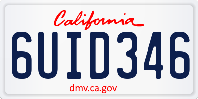 CA license plate 6UID346
