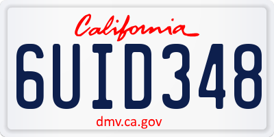 CA license plate 6UID348
