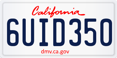 CA license plate 6UID350
