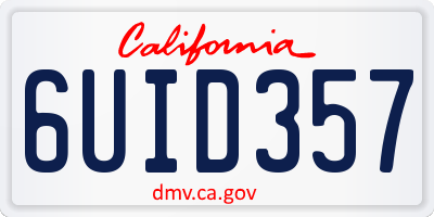 CA license plate 6UID357