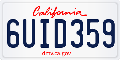 CA license plate 6UID359