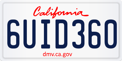 CA license plate 6UID360