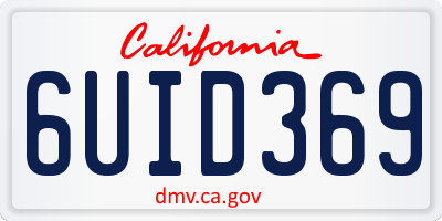 CA license plate 6UID369