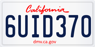 CA license plate 6UID370