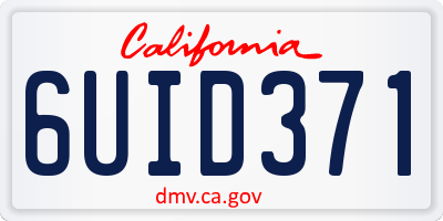 CA license plate 6UID371