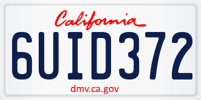 CA license plate 6UID372