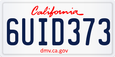 CA license plate 6UID373