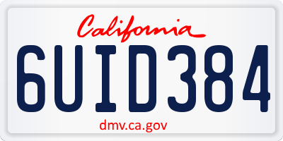 CA license plate 6UID384