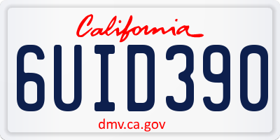 CA license plate 6UID390