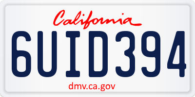 CA license plate 6UID394