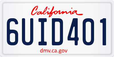 CA license plate 6UID401