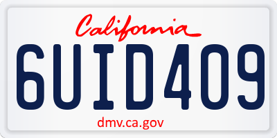 CA license plate 6UID409