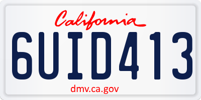CA license plate 6UID413