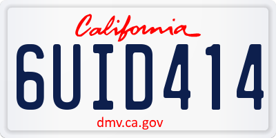 CA license plate 6UID414