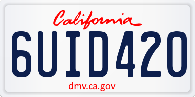 CA license plate 6UID420