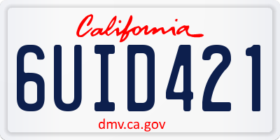 CA license plate 6UID421
