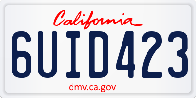 CA license plate 6UID423