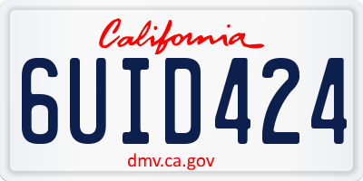 CA license plate 6UID424