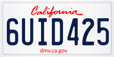 CA license plate 6UID425