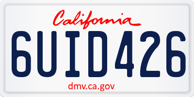 CA license plate 6UID426