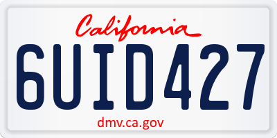 CA license plate 6UID427