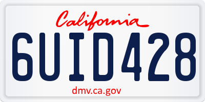 CA license plate 6UID428