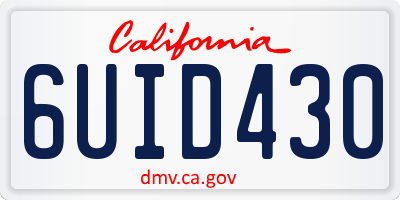 CA license plate 6UID430