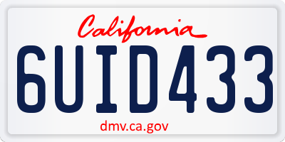 CA license plate 6UID433